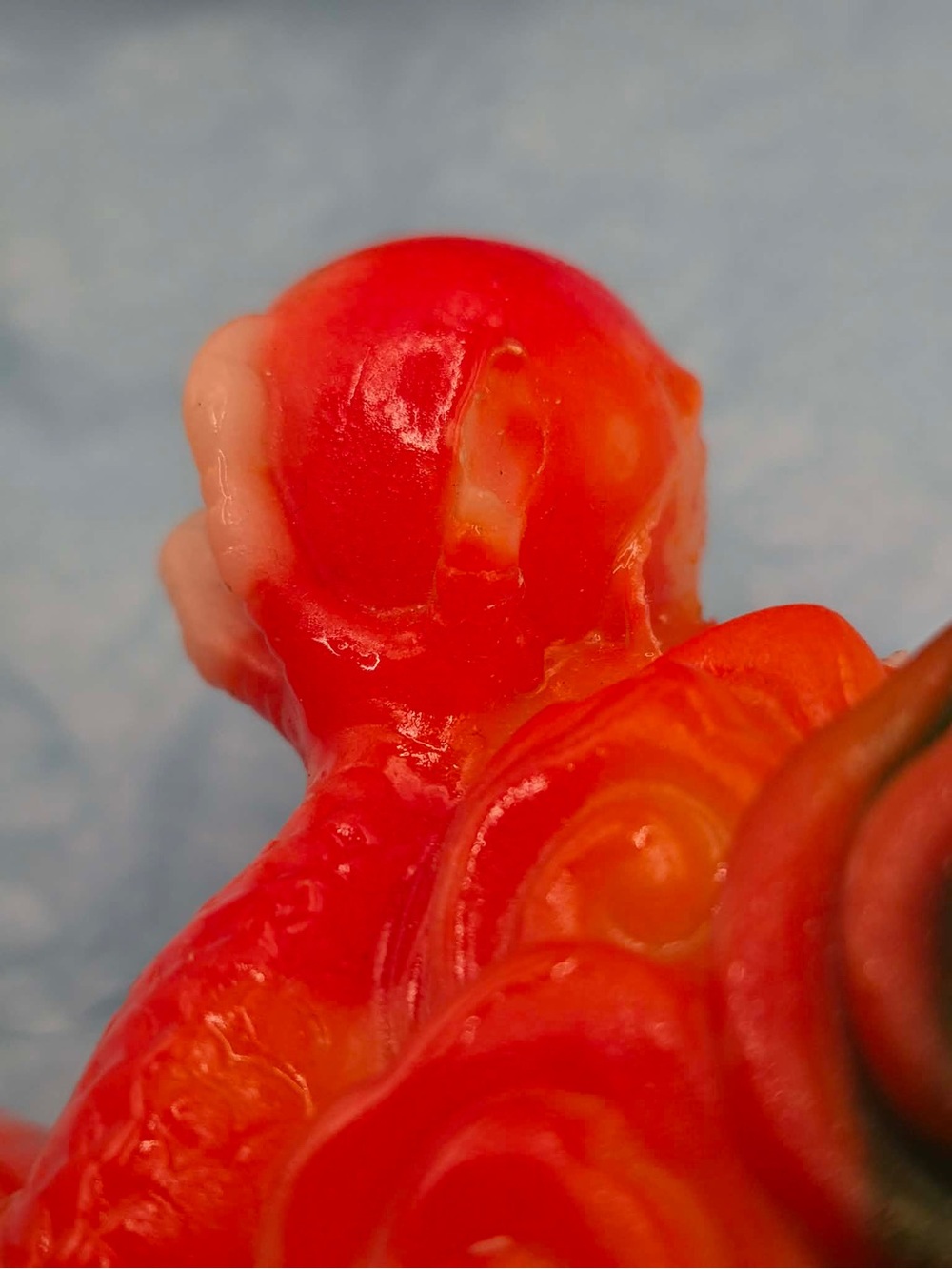 Vintage Chinese Dragon Statue - Orange Red Sculpture Lucite Feng Shui Decor - Picture 12 of 17